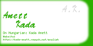 anett kada business card